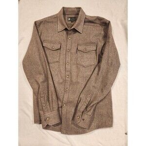 Outback Trading Co. Brown Pearl Snap Shirt Wool Blend Men’s Size Large